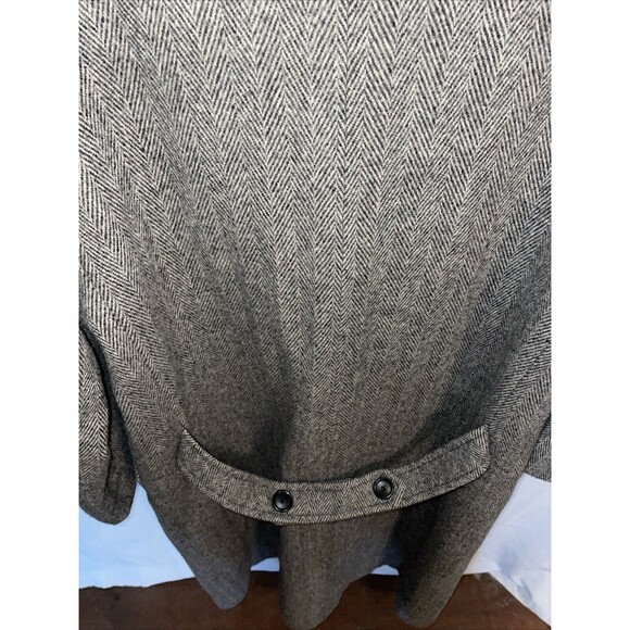 Herman Kay Women’s Overcoat Size 14 Gray Herringbone Wool Blend Going Out Party - Picture 12 of 12